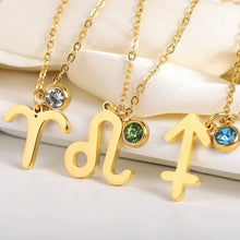 Load image into Gallery viewer, Zodiac Sign Necklace With Birthstone
