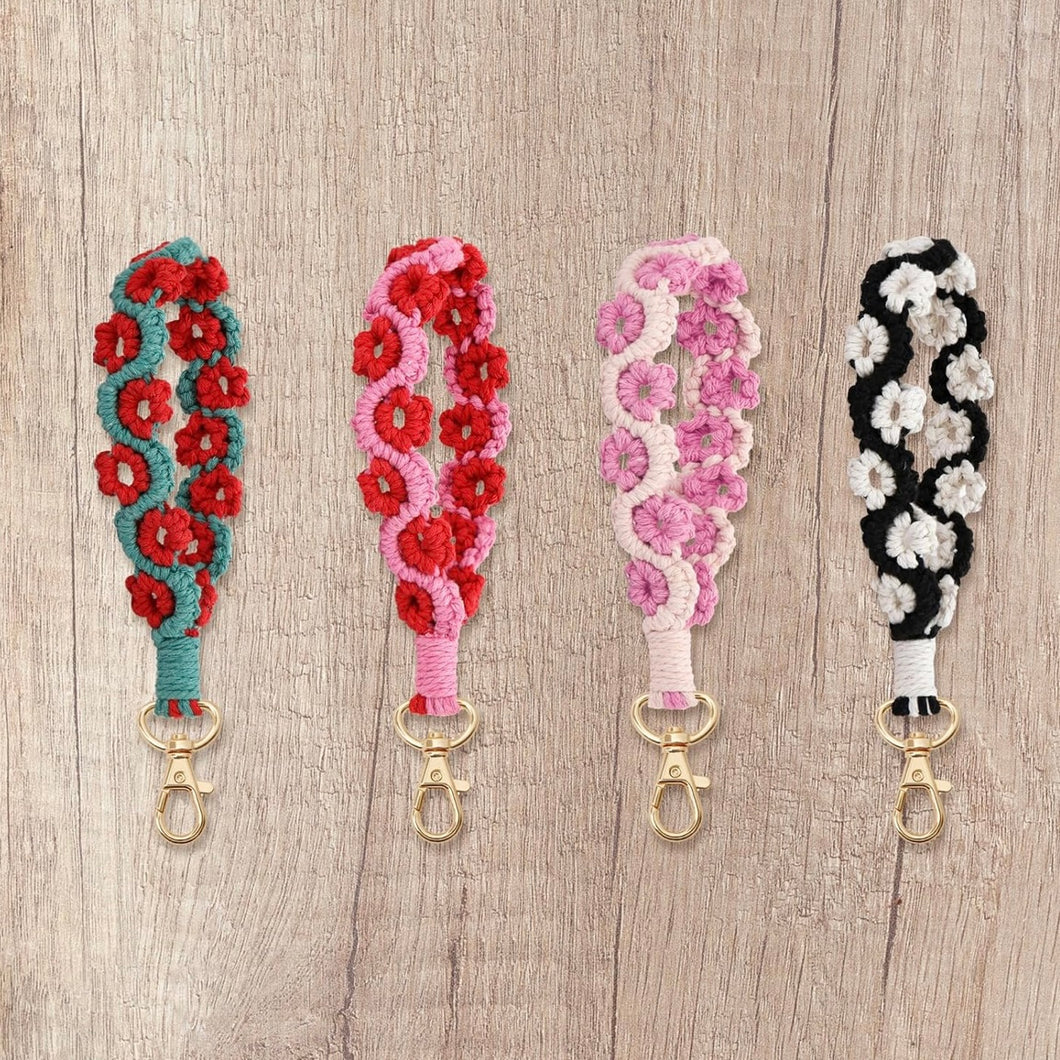 Floral Loop Macrame Wristlet