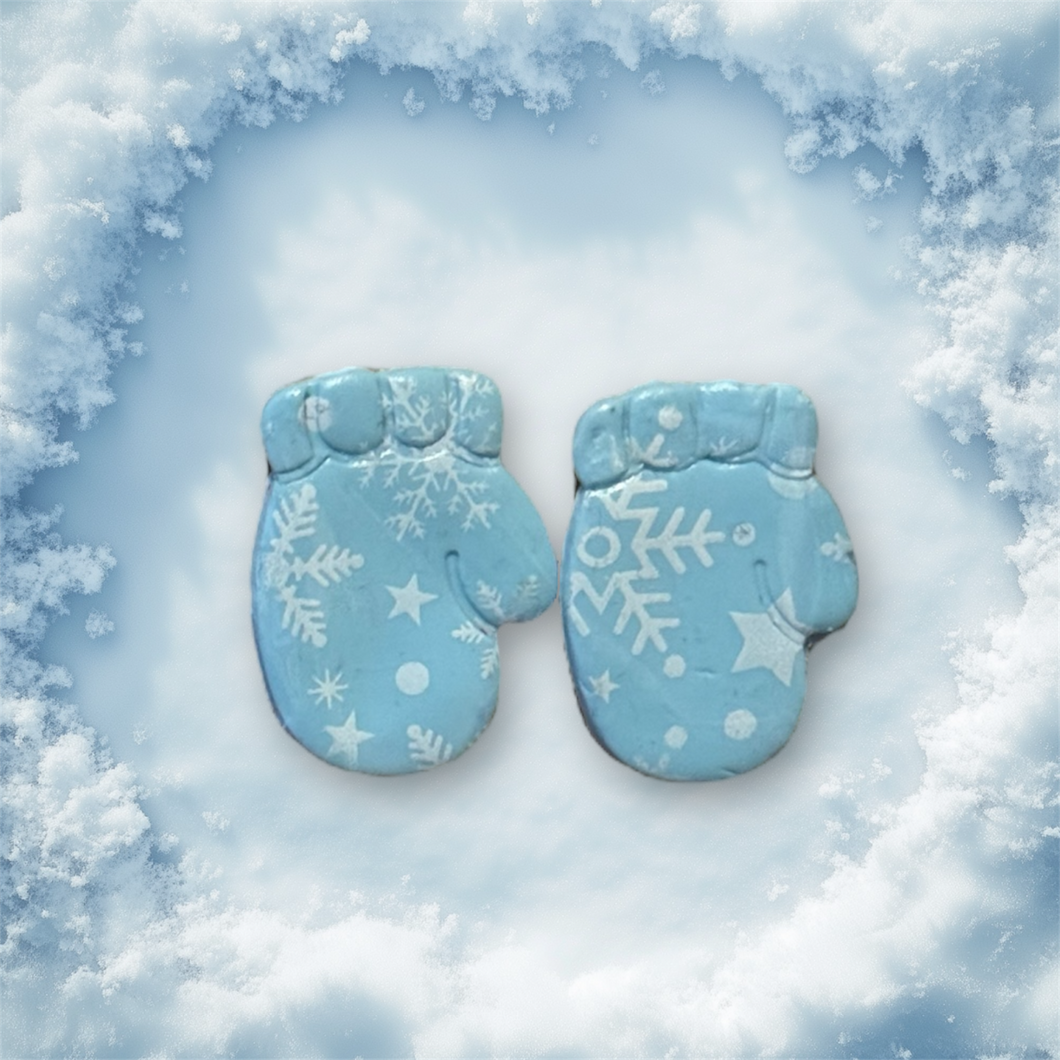 Snowy Mitten Stud Earrings