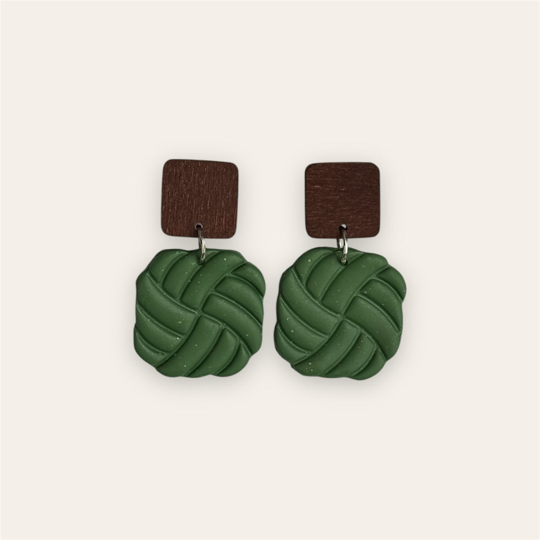 Forest Weave Clay Dangles