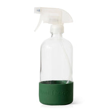 Load image into Gallery viewer, Glass Spray Bottle with Forest Green Sleeve
