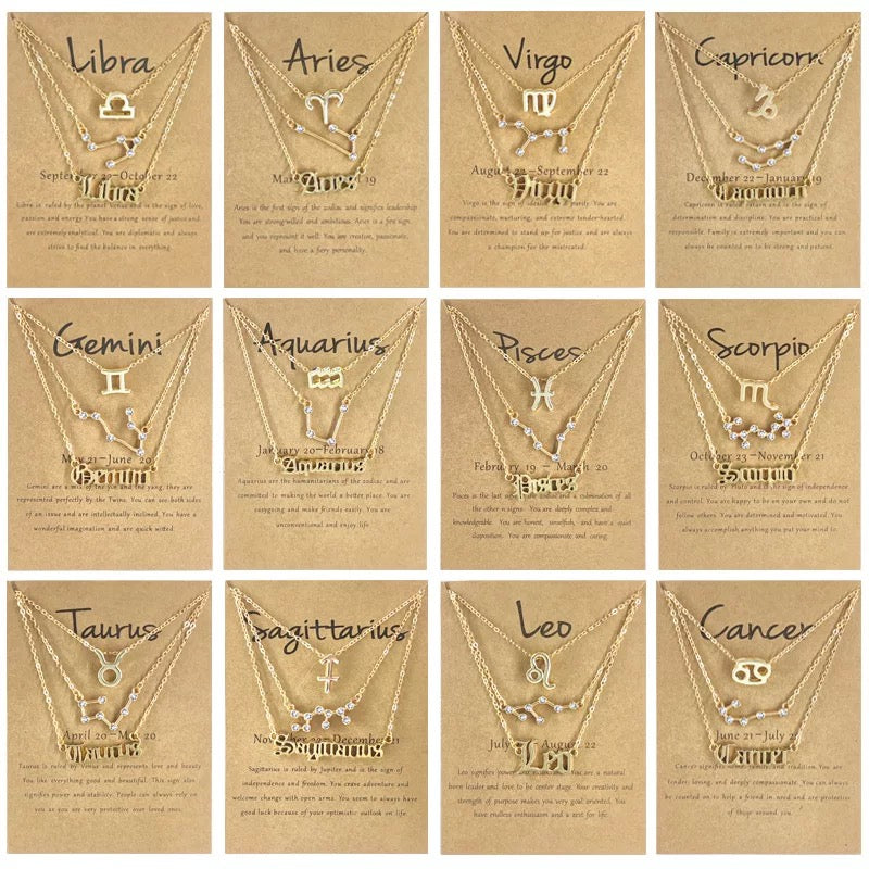 Zodiac Constellation Necklace Set